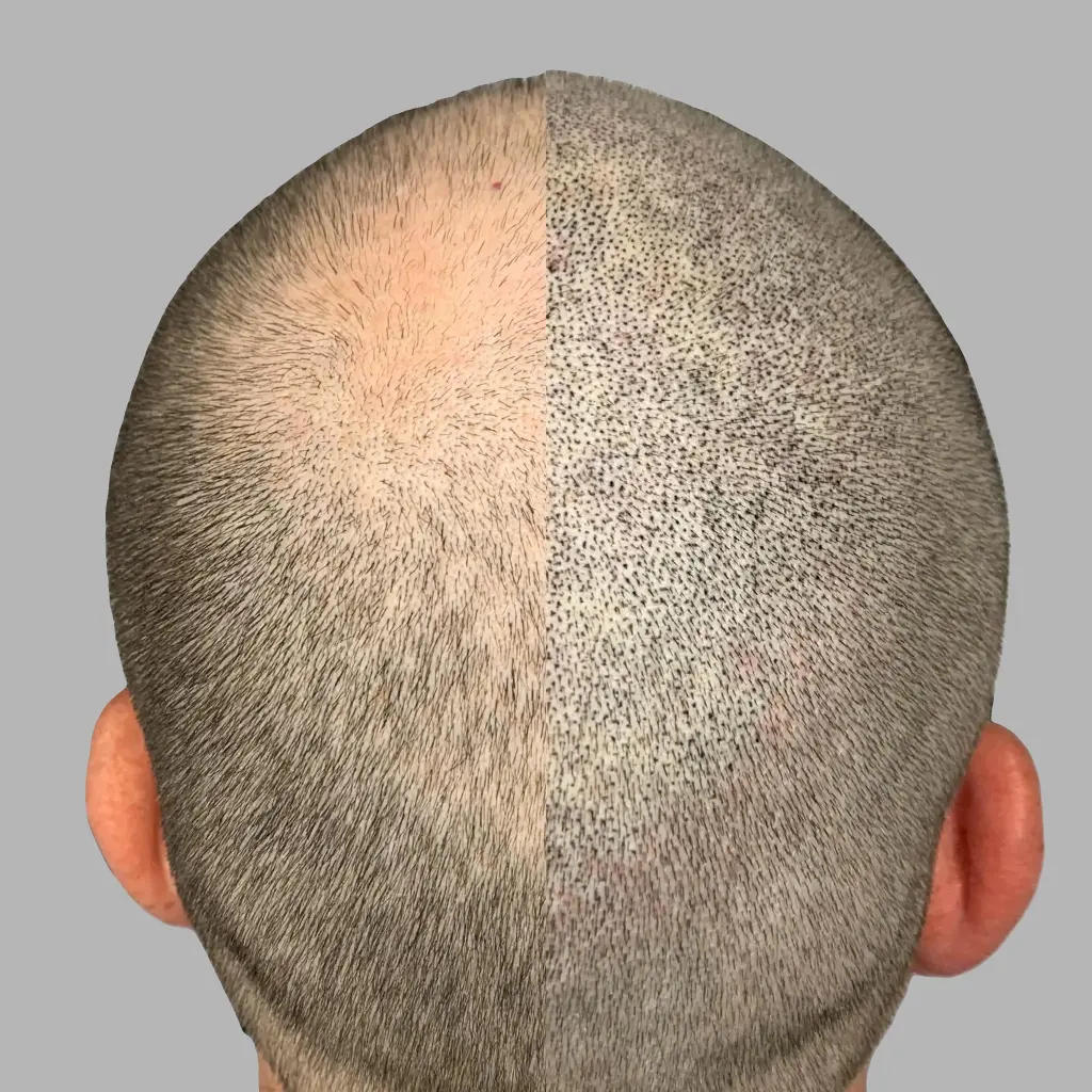 Before and after scalp micropigmentation